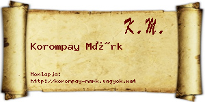 Korompay Márk névjegykártya